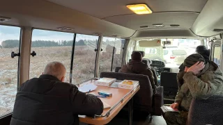В Омске на месте сбора мобилизованных резервистов в палаточном армейском городке начал работать инфоцентр «на колёсах»