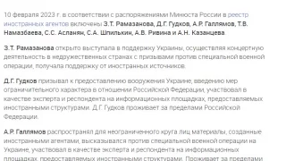 Минюст внёс в список иностранных агентов певицу Земфиру