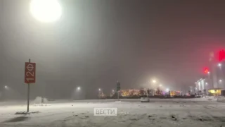 Омск накрыл густой туман