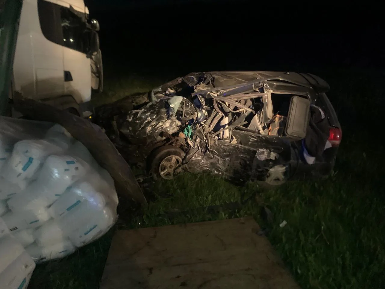 В Омской области два человека погибли в аварии с грузовиком