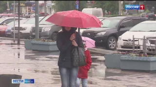 Омскую область накрыли дождь и град