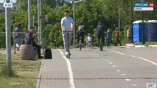 За прошлые выходные в Омске зафиксировано 20 нарушений при движении на электросамокатах
