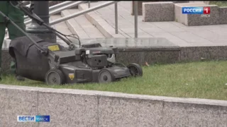 В Омске из-за тёплой и дождливой погоды трава растёт так быстро, что работники не успевают её косить