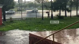 В Омске прошёл штормовой ливень с сильным ветром