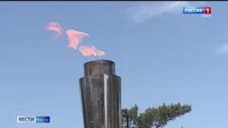 От Бульвара Победы до Омской крепости пронесли огонь памяти, зажжённый у Кремлёвской стены