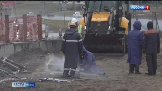 В Омске на мосту у Телецентра начали укладывать нижний слой асфальтобетонного покрытия