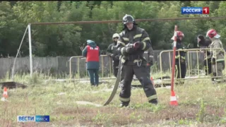 Лучшие боевые расчёты со всего Омска приняли участие в пожарном биатлоне