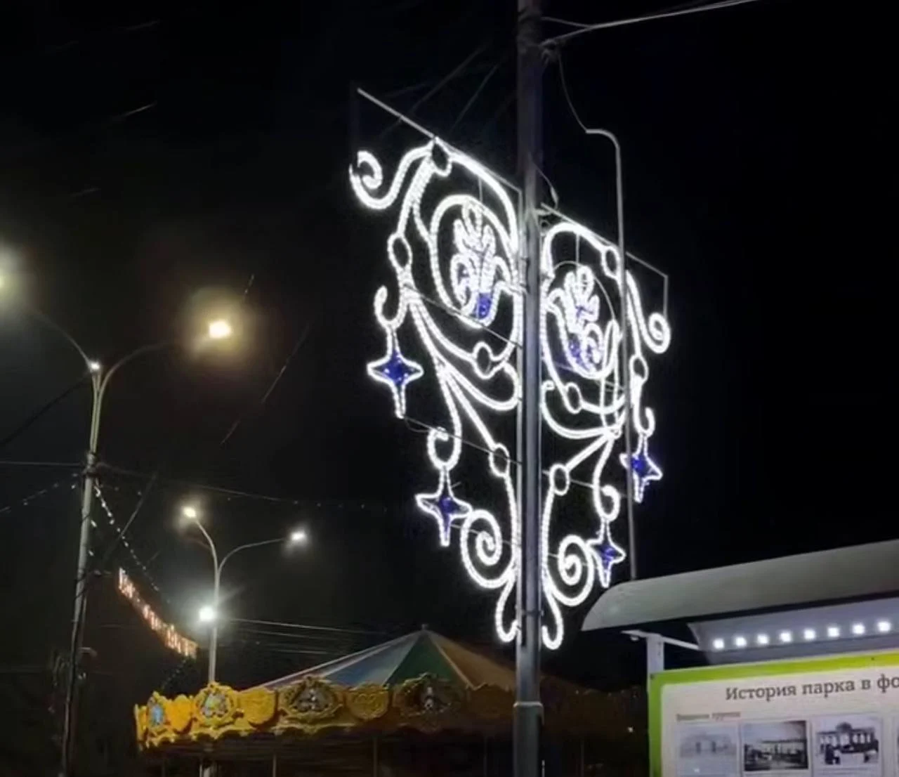 В Омске в парке им. 30-летия ВЛКСМ зажглись новогодние огни