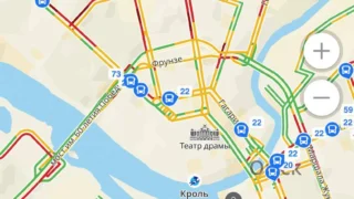 Пробки в Омске достигли 9 баллов