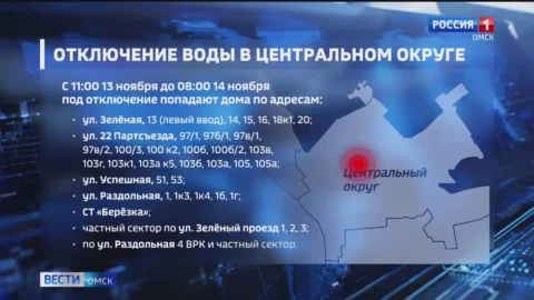 В Омске почти 40 жилых домов и административных зданий останутся без холодной воды