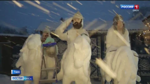 В Таре в канун Нового года появились былинные герои