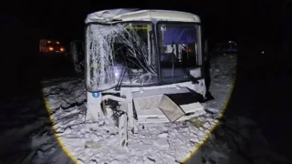 В Омской области водитель легковой машины столкнулась с рейсовым автобусом