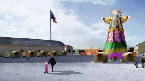 Главная омская ёлка станет праздничным чучелом на Масленицу