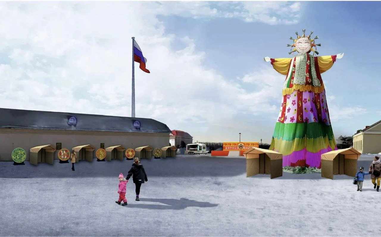 Главная омская ёлка станет праздничным чучелом на Масленицу