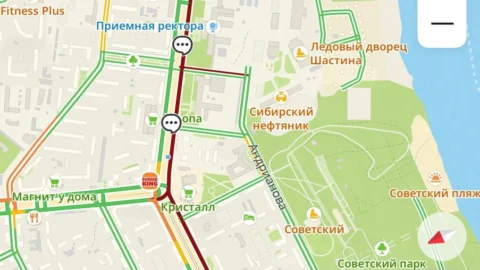 Проспект Мира встал в пробке от «Нефтезаводской» до «СибАДИ»