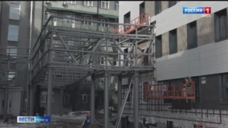 В Омске в строящемся операционном корпусе клинического медико-хирургического центра начался новый этап работ