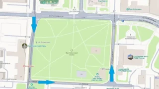 В Омске поменяют схему движения транспорта вокруг Выставочного сквера