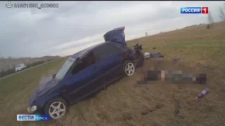 В Омской области пьяный водитель устроил погоню и вылетел с трассы