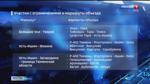 На нескольких дорогах Омской области вводятся ограничения для грузовых автомобилей