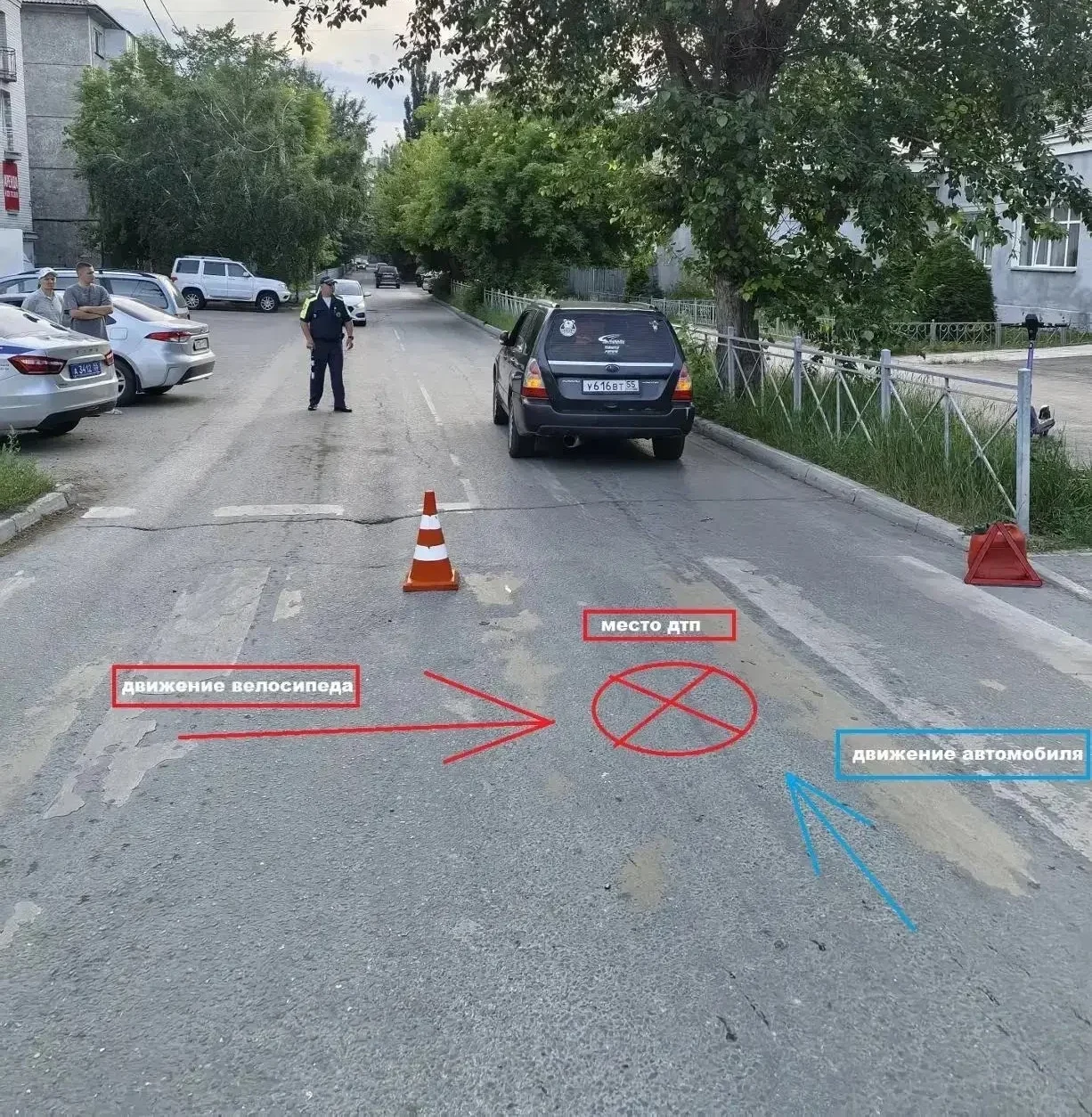 В Омске произошла авария с юным велосипедистом