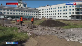 В центре Омска приступили к благоустройству площади Бухгольца