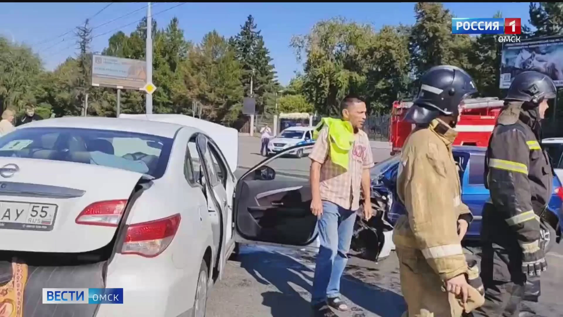 В Омске серьезная авария в районе Старозагородной рощи преградила сразу несколько полос движения
