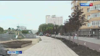 Краснолистные клены с олимпийской аллеи украсили набережную Иртыша на пляже «Центральном-2»