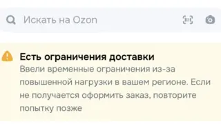 Ozon ввёл ограничения на доставку в Омске
