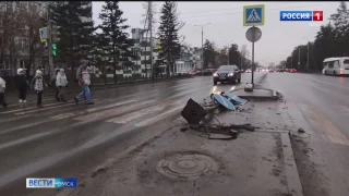 В Омске произошла еще одна авария на островке безопасности